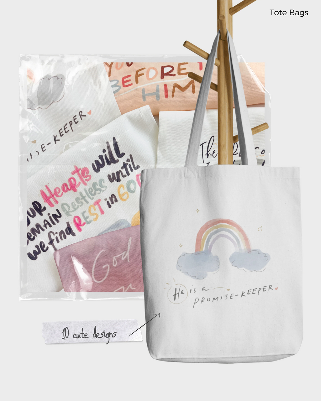 The Letterer Faith-Inspired Tote Bag (10 Designs Available)