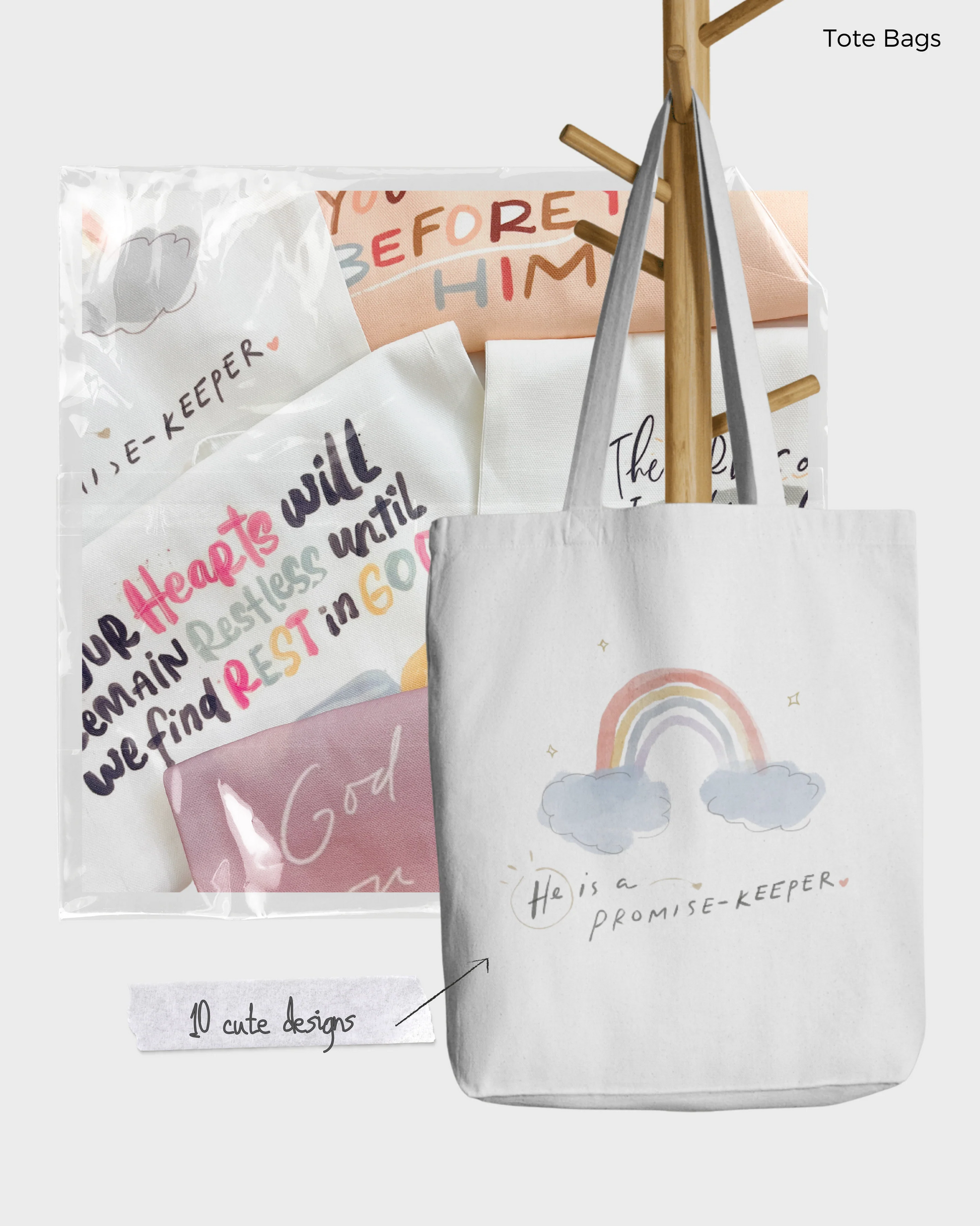 The Letterer Faith-Inspired Tote Bag (10 Designs Available)